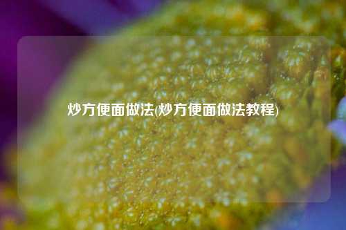 炒方便面做法(炒方便面做法教程)