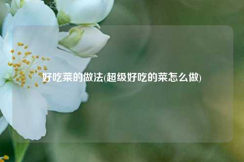 好吃菜的做法(超级好吃的菜怎么做)