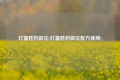灯盏糕的做法(灯盏糕的做法配方视频)