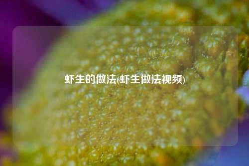 虾生的做法(虾生做法视频)