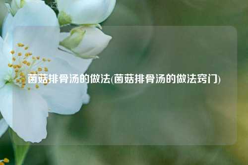 菌菇排骨汤的做法(菌菇排骨汤的做法窍门)